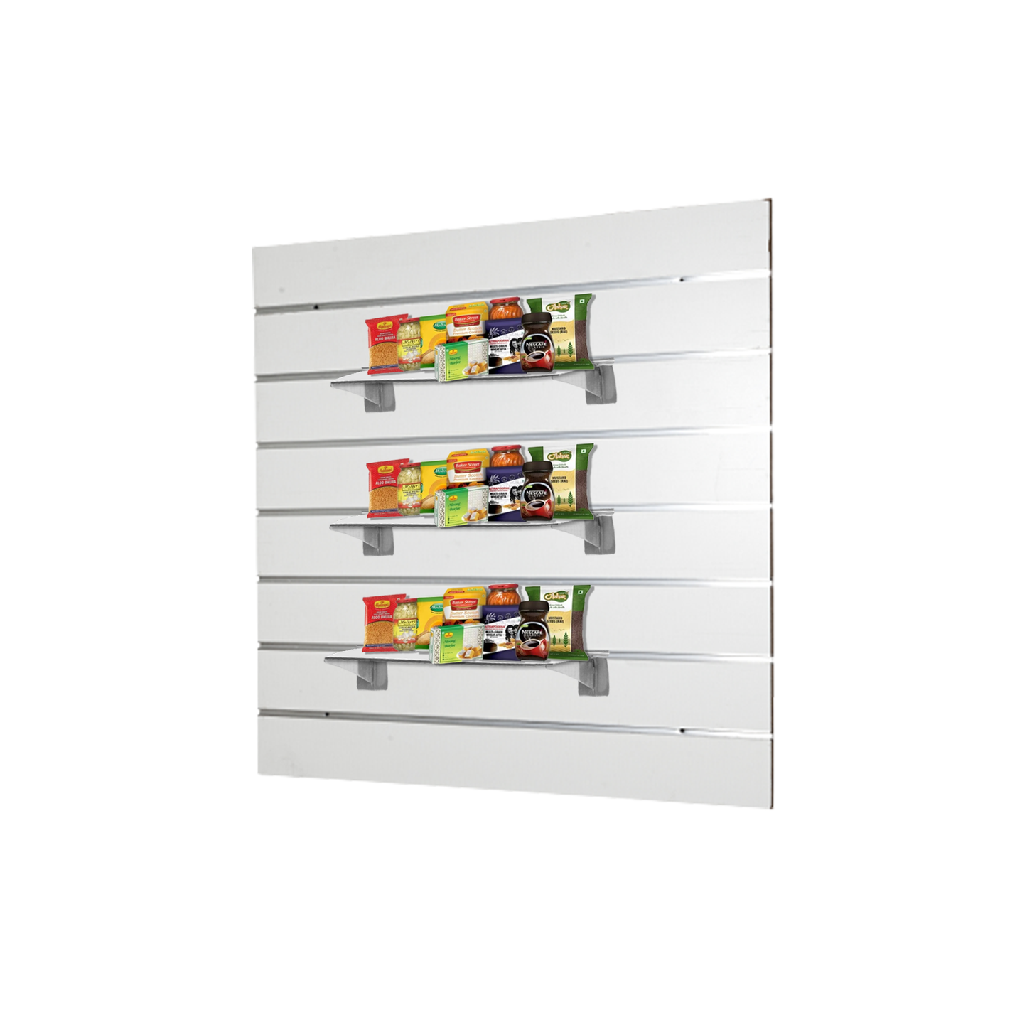 Slatwall Glass Bracket | Supermarket