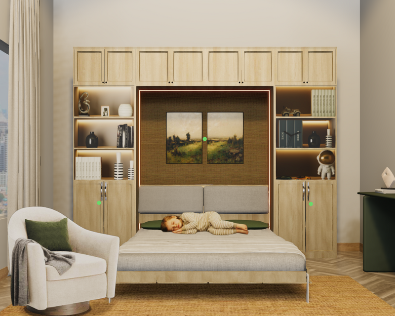 Serene Retreat Bedroom Design with Integrated Storage